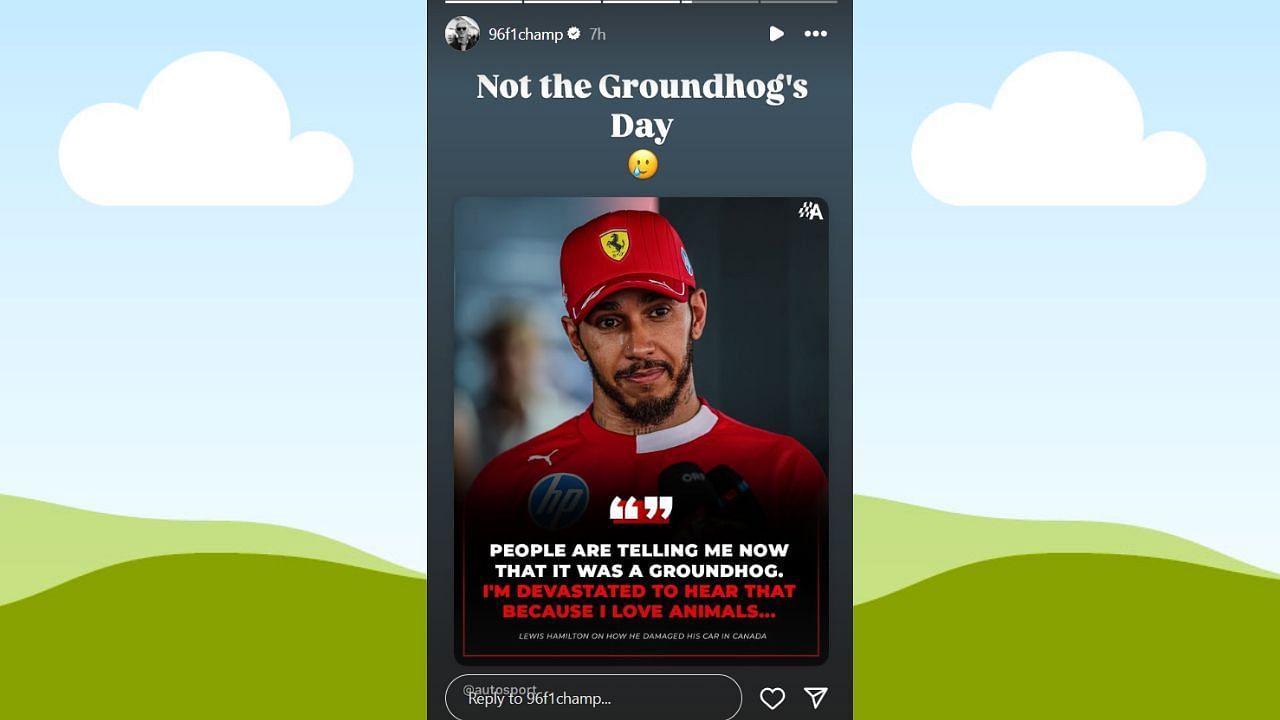 Snapshot of Damon Hill's reaction to Hamilton's comments...Credits-Instagram Ferrari drivers Lewis Hamilton and Charles Leclerc react after qualifying in Montreal. Charles Leclerc crashed out of first practice at the Canadian Grand Prix on Friday.